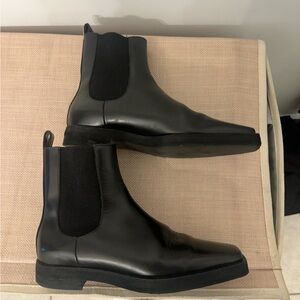 Toteme Black Leather Chelsea Boots